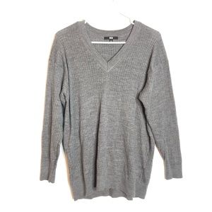 UNIQLO Wool Blend Ribbed Knit Sweater